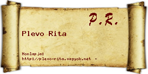 Plevo Rita névjegykártya